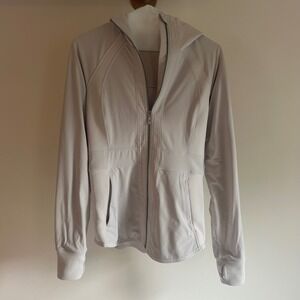 Lululemon in profile Define Jacket Hooded Light Gray‎ Workout Athleisure Sz 6